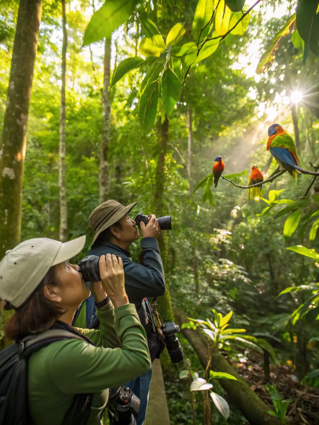 A photograph of researchers monitoring a specific species, demonstrating the organization's commitment to species management.