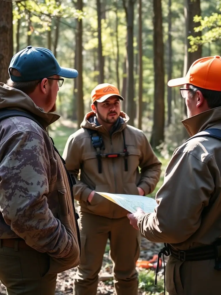 A photograph of an instructor teaching a hunting safety course, highlighting the importance of responsible hunting education.